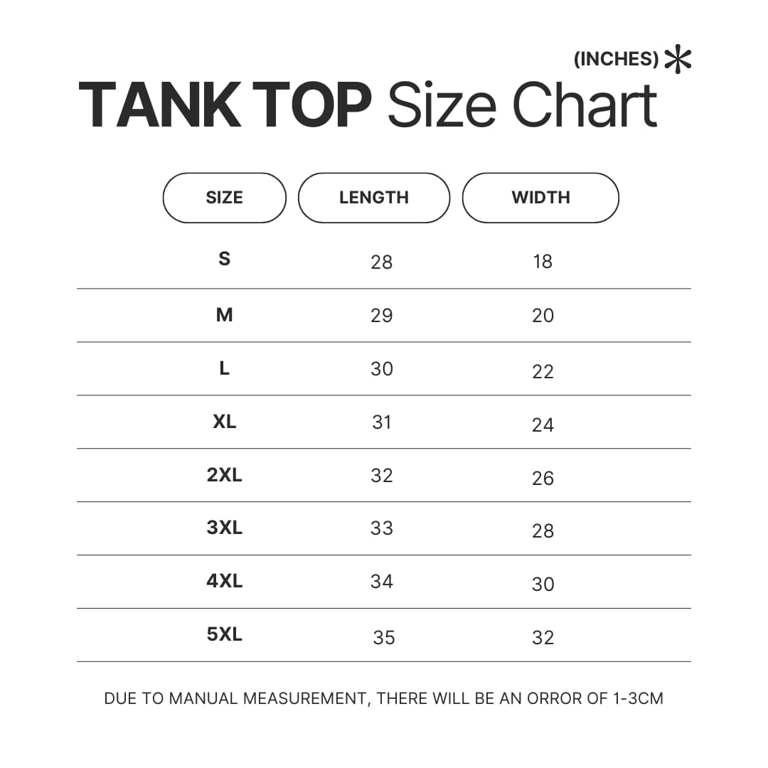 Tank Top Size Chart - Stray Kids Gifts